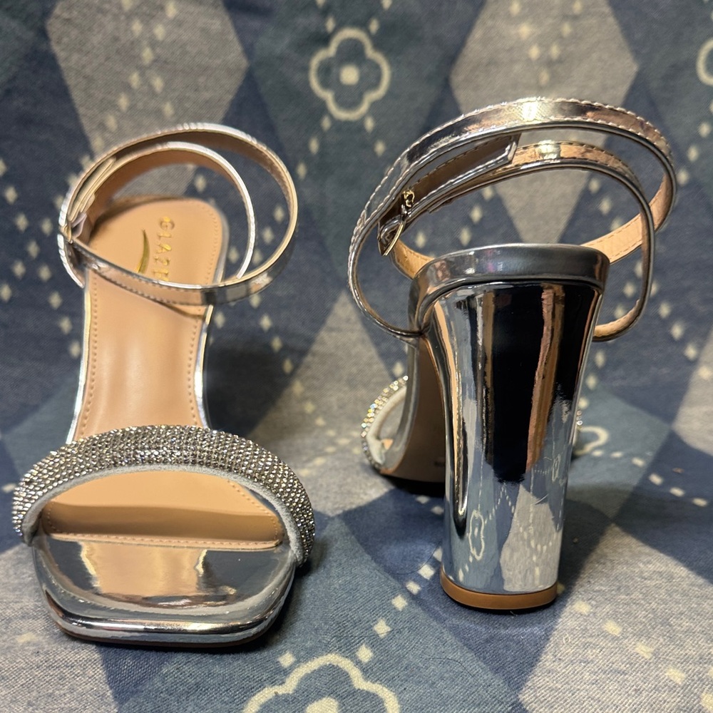 Glaze Silver Rhinestone Heels - Picture 3 of 5
